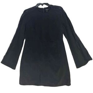 Soloiste Long Sleeve Dress Women’s Medium Black Lace Detail Bell Sleeve Classic